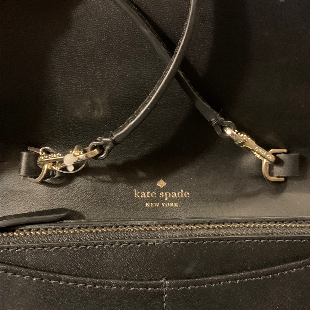 Kate Spade Karri Sleek Smooth Small Black Crossbody Flap Wallet  7.5Wx5.5Hx1D - Picture 11 of 14